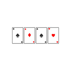 Playing cards in flat style, vector icon