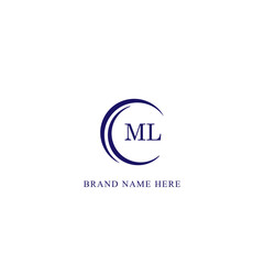 ML logo. M L design. White ML letter. ML, M L letter logo design. Initial letter ML linked circle uppercase monogram logo. M L letter logo vector design. 