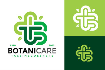 Letter B Botanical Health Care Logo design vector symbol icon illustration