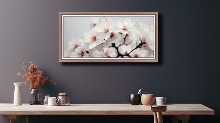  a picture of a table with a vase of flowers on it.  generative ai