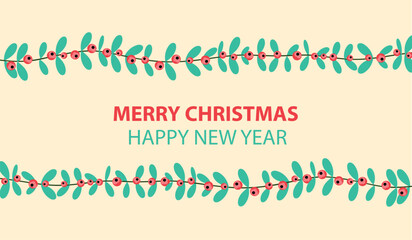 Christmas leaf pattern wallpaper. free space for text. copy space.