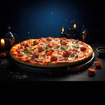 pizza with salami and cheese