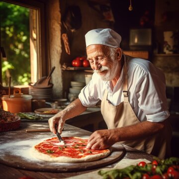 chef with pizza