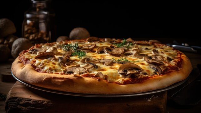 pizza with mushrooms