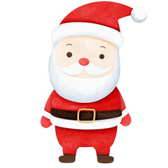Watercolor Santa Claus Hand Drawn 