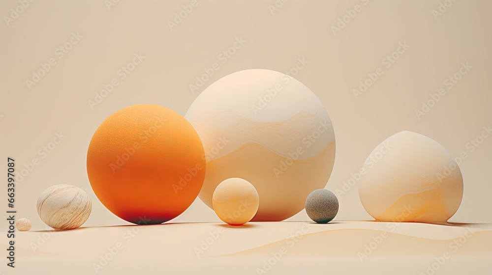 Poster a group of eggs sitting next to each other on a table. generative ai
