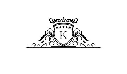 Luxury anniversary logo K