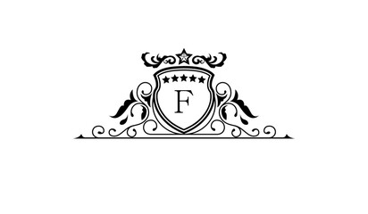 Luxury anniversary logo F