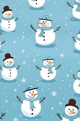 christmas background with snowman Ai generated 