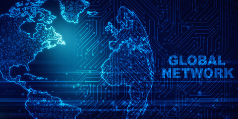 2d illustration world map abstract background