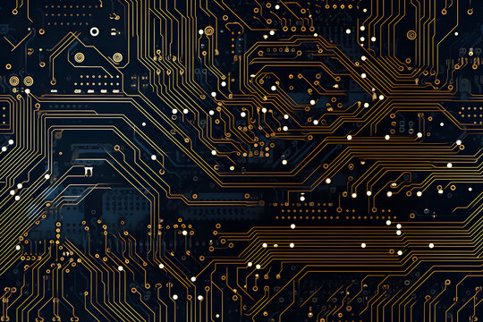seamless texture and full-frame background of circuit board topology, neural network generated image. Not based on any actual scene or pattern.