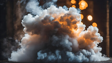 Clouds of smoke on a dark background.