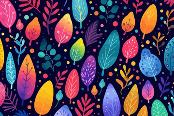 Gradient effects quirky doodle pattern, wallpaper, background, cartoon, vector, whimsical Illustration