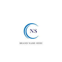 NS logo. N S design. White NS letter. NS, N S letter logo design. Initial letter NS linked circle uppercase monogram logo. N S letter logo vector design. 