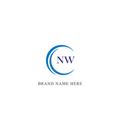 NW logo. N W design. White NW letter. NW, N W letter logo design. Initial letter NW linked circle uppercase monogram logo. N W letter logo vector design. 