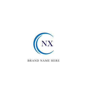 NX logo. N X design. White NX letter. NX, N X letter logo design. Initial letter NX linked circle uppercase monogram logo. N X letter logo vector design. 