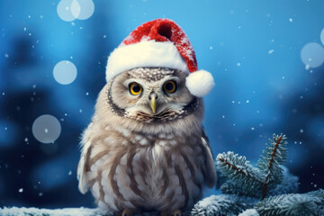 Christmas owl in the wild