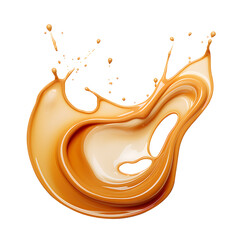 caramel splash isolated on white