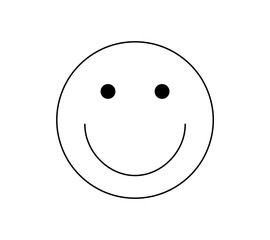 Vector isolated one single smiling face pancake round  colorless black and white contour line easy drawing