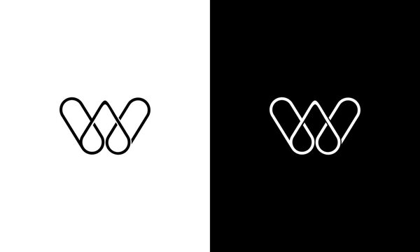 collection of initials aw or aw logo design vector