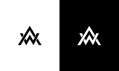 collection of initials aw or aw logo design vector