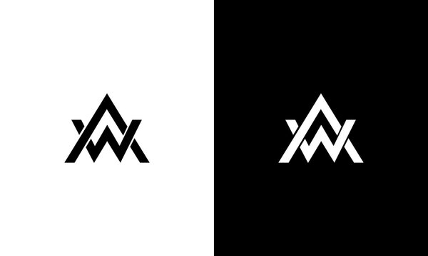collection of initials aw or aw logo design vector