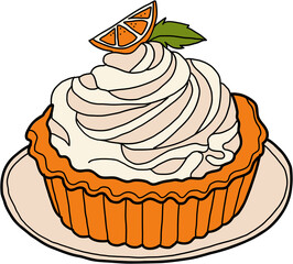 doodle freehand sketch drawing of lemon pie.