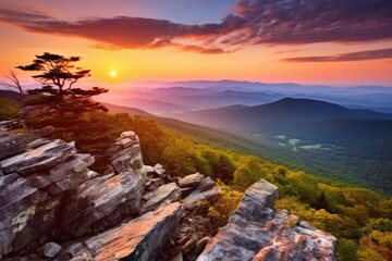Fototapeta na wymiar Sunset on Stony Man Mountain.