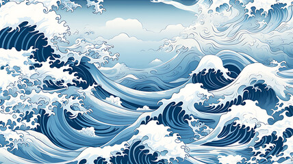 Abstract background from Japanese pattern sea wave