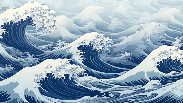 Abstract background from Japanese pattern sea wave
