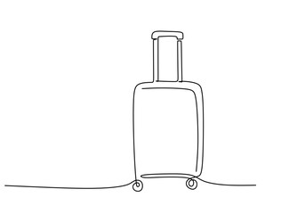 One Continuous Line Drawing of a Suitcase