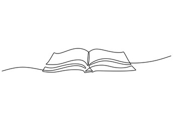 Single Line Art Depicting an Open Book