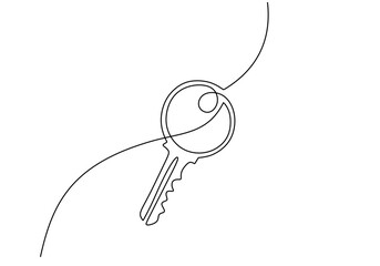 Key continuous one line drawing
