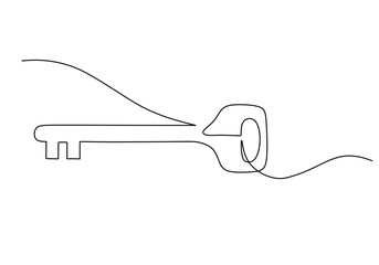 Key continuous one line drawing