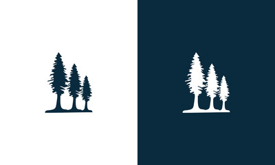 collection of pine tree logo design vector illustration
