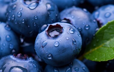 Wet Blueberry fruit.