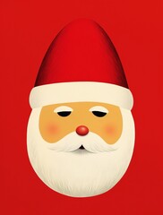 Happy celebration winter santa year beard hat red white claus holiday christmas