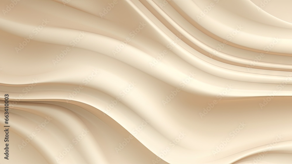Poster a beige background with wavy lines and a white background with a light brown color. generative ai
