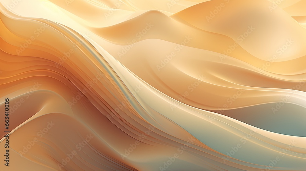 Poster a computer generated image of a wavy orange and beige background. generative ai