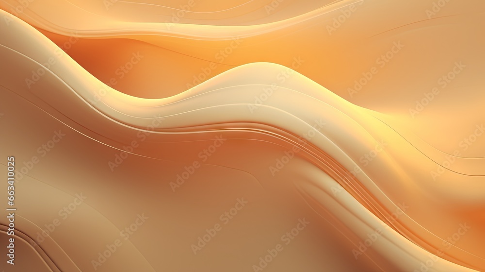 Poster a computer generated image of a wavy orange and beige background. generative ai