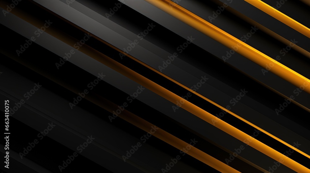 Poster a black and yellow striped background with a diagonal design in the middle. generative ai