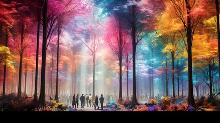 landscape with rainbow generated by AI