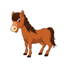 Cute Horse Cartoon Vector Art on white background