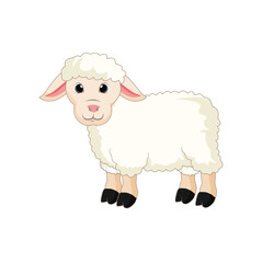 Cute Sheep Cartoon Vector Art on white background