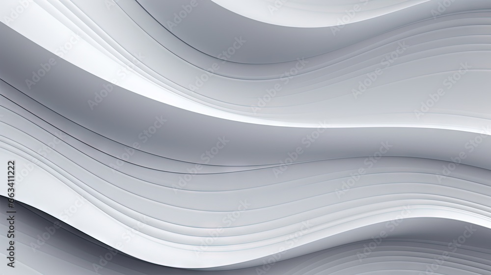 Poster an abstract white background with wavy lines and curves in the center. generative ai