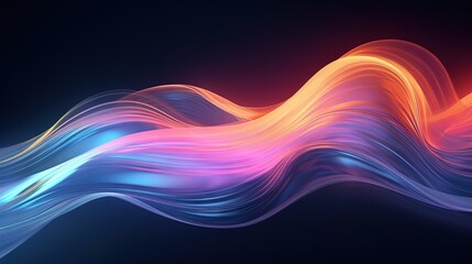  a colorful wave of light on a black background with a black background.  generative ai