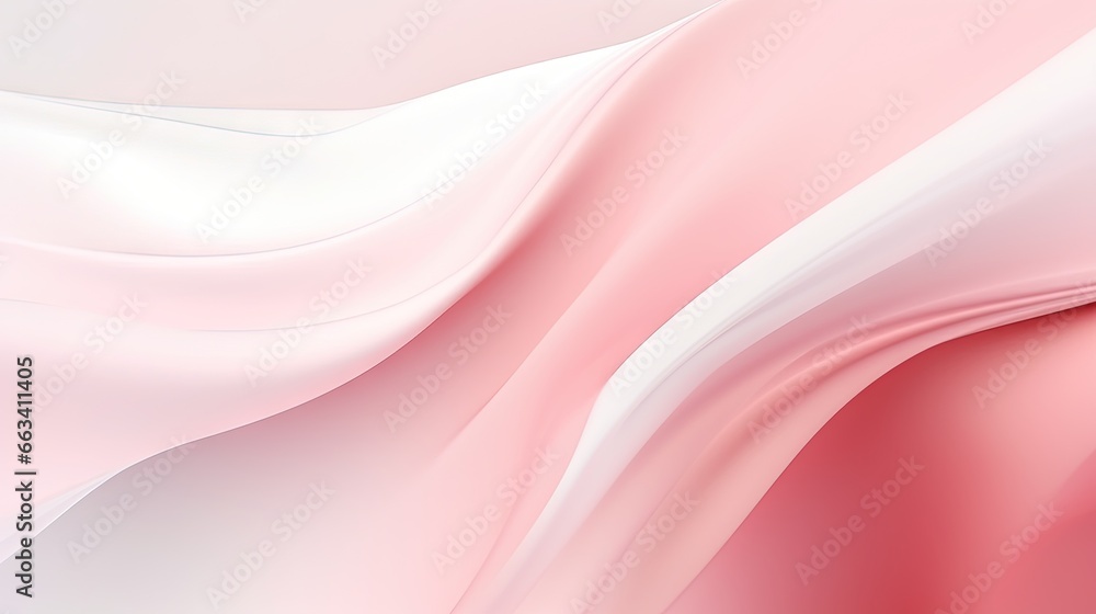 Poster a pink and white abstract background with smooth lines and curves. generative ai
