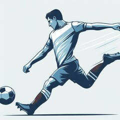 soccer player kicking ball - obrazy, fototapety, plakaty