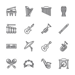 Fototapeta premium set of musical instruments vector illustration