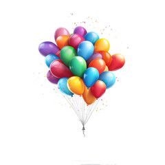 Birthday balloon on transparent background